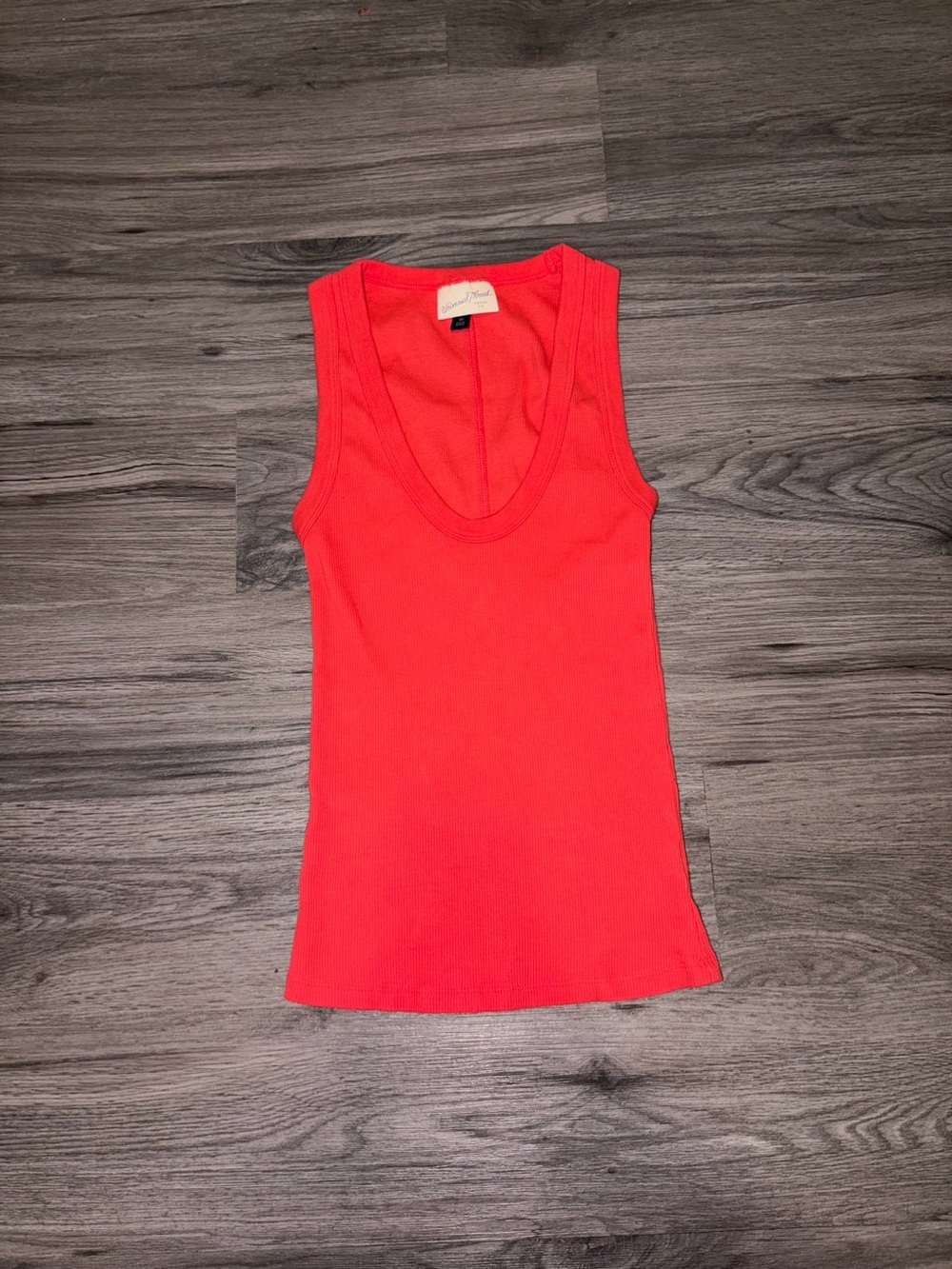 Universal Thread Bright Coral Ribbed Scoop Tank